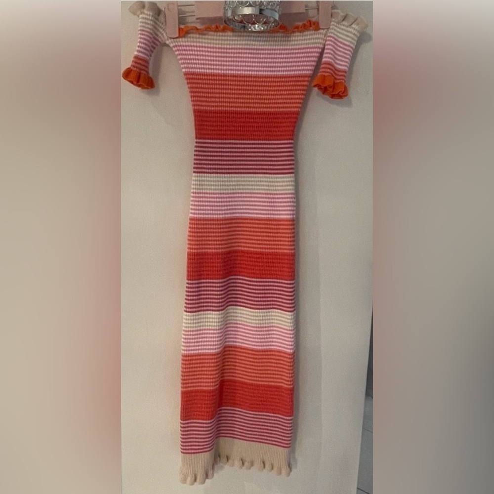 VICI Paityn Cotton Blend Striped Off The
Shoulder Midi dress size XS - Picture 3 of 9
